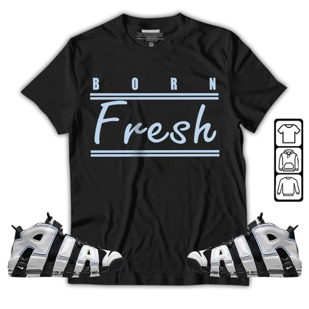 Born Fresh Heads Basketball Sneaker Shirt Match Uptempo Cobalt Bliss, Air More Uptempo Cobalt Bliss MKO T-Shirt