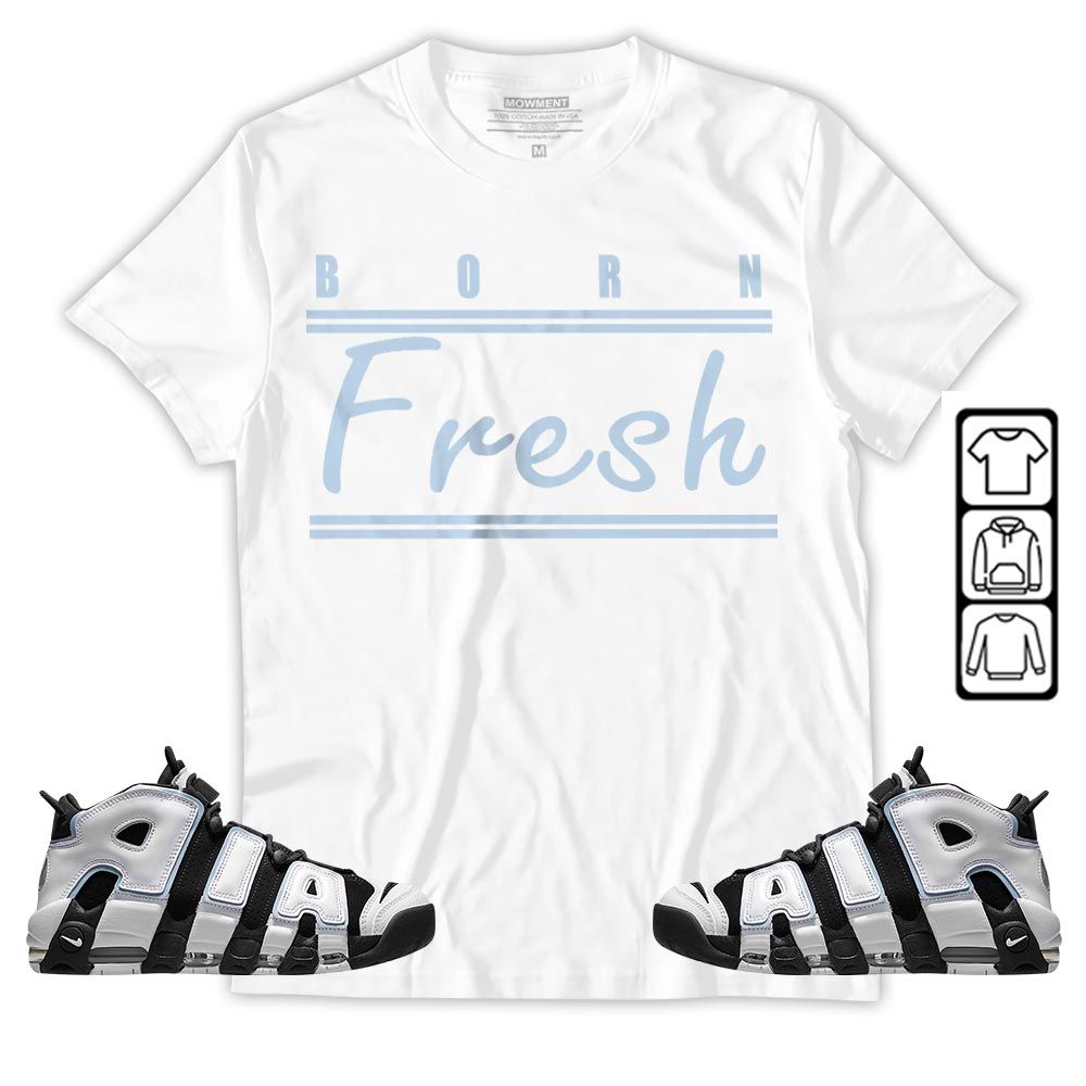 Born Fresh Heads Basketball Sneaker Shirt Match Uptempo Cobalt Bliss, Air More Uptempo Cobalt Bliss MKO T-Shirt
