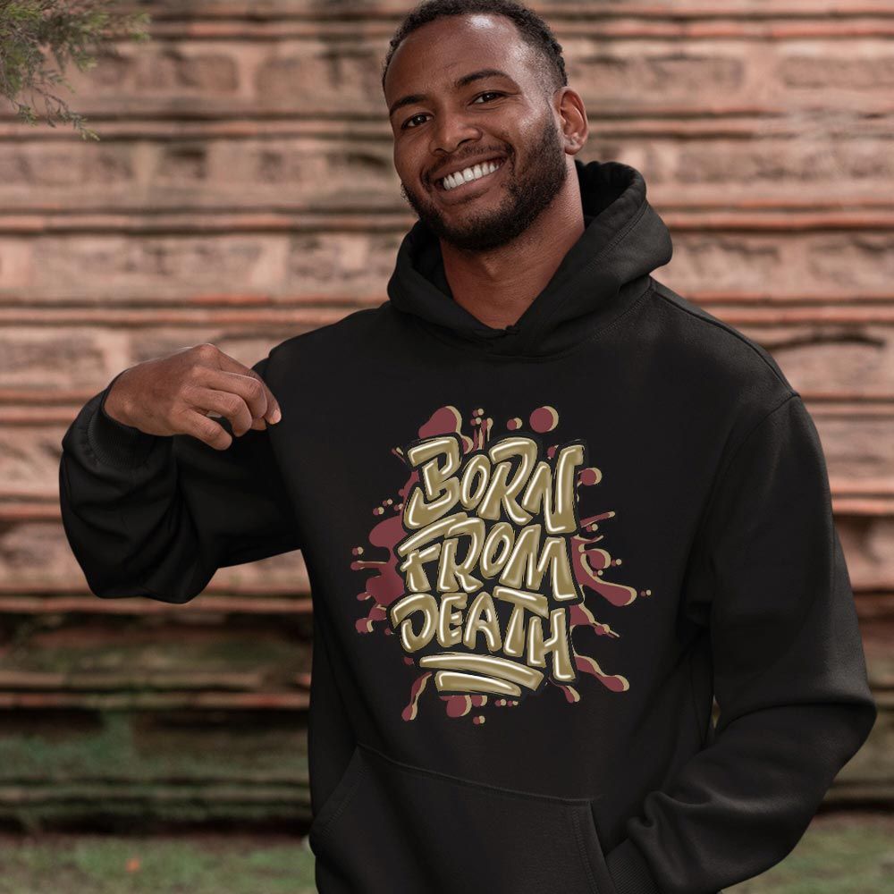 Born From Death Drip Sneaker Shirt Match Black Cherrywood 7s, Jordan 7 Black Olive MKO T-Shirt Born From Death Drip Sneaker Shirt Match Black Cherrywood 7s, Jordan 7 Black Olive MKO T-Shirt
