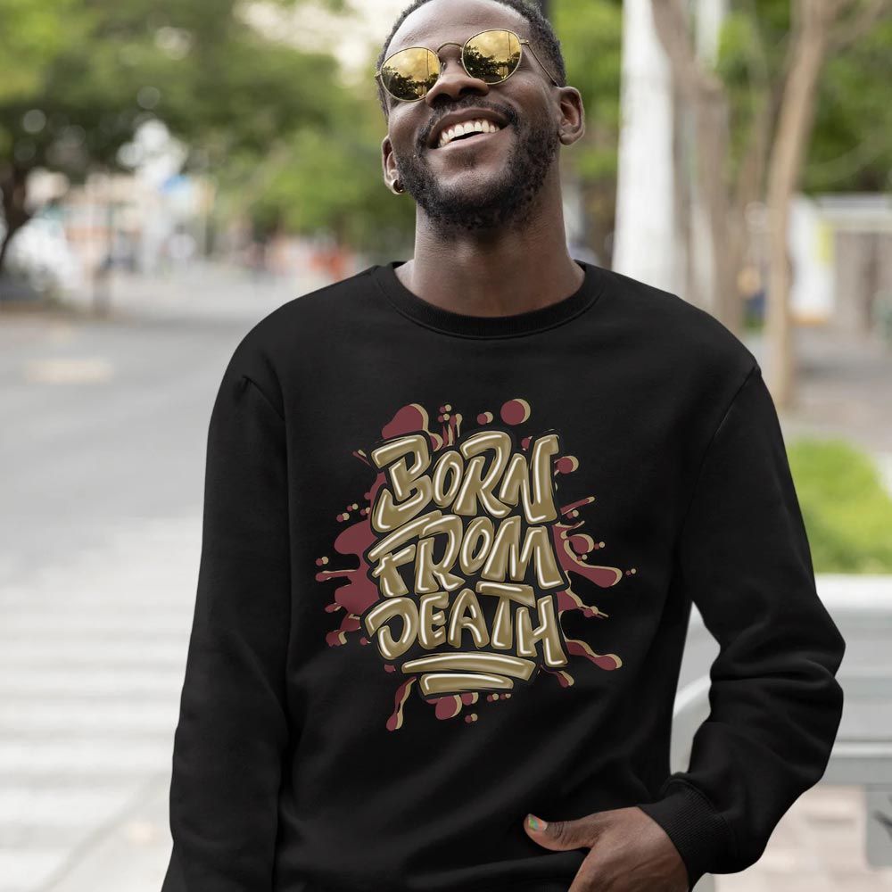 Born From Death Drip Sneaker Shirt Match Black Cherrywood 7s, Jordan 7 Black Olive MKO T-Shirt Born From Death Drip Sneaker Shirt Match Black Cherrywood 7s, Jordan 7 Black Olive MKO T-Shirt