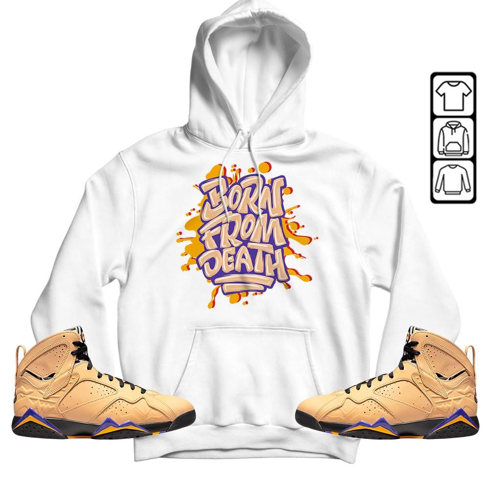 Born From Death Drip Sneaker Shirt Match Vachetta Tan 7s, Jordan 7 SE Afrobeats MKO T-Shirt