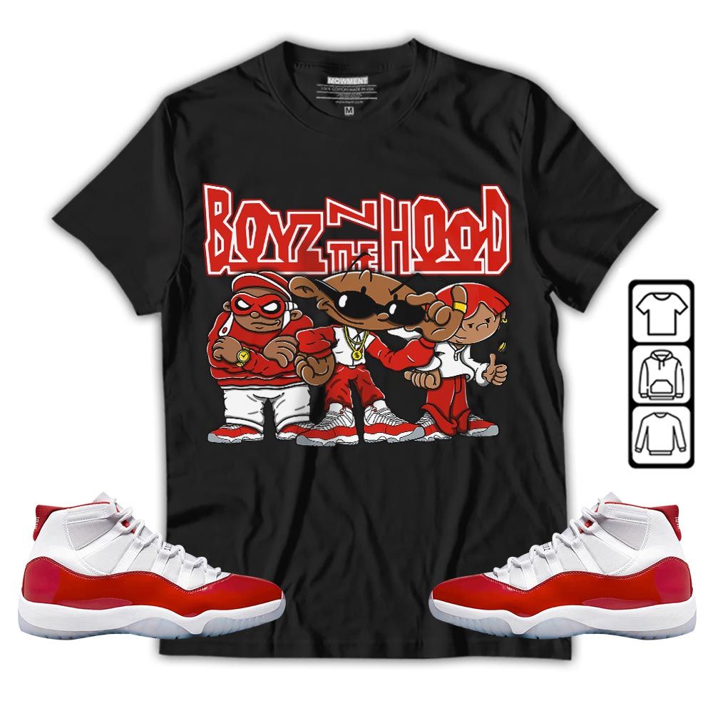 Boyz N The Hood Sneaker Shirt Match 11 Varsity Red, Jordan 11 Retro Cherry MKO T-Shirt Boyz N The Hood Sneaker Shirt Match 11 Varsity Red, Jordan 11 Retro Cherry MKO T-Shirt