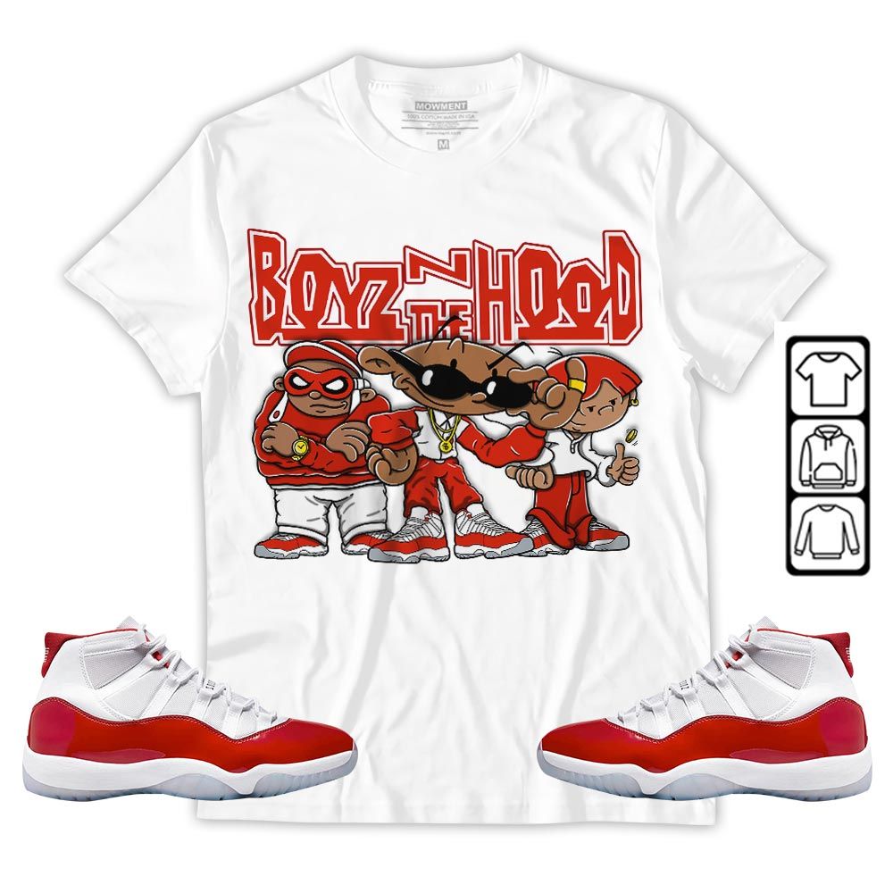 Boyz N The Hood Sneaker Shirt Match 11 Varsity Red, Jordan 11 Retro Cherry MKO T-Shirt Boyz N The Hood Sneaker Shirt Match 11 Varsity Red, Jordan 11 Retro Cherry MKO T-Shirt