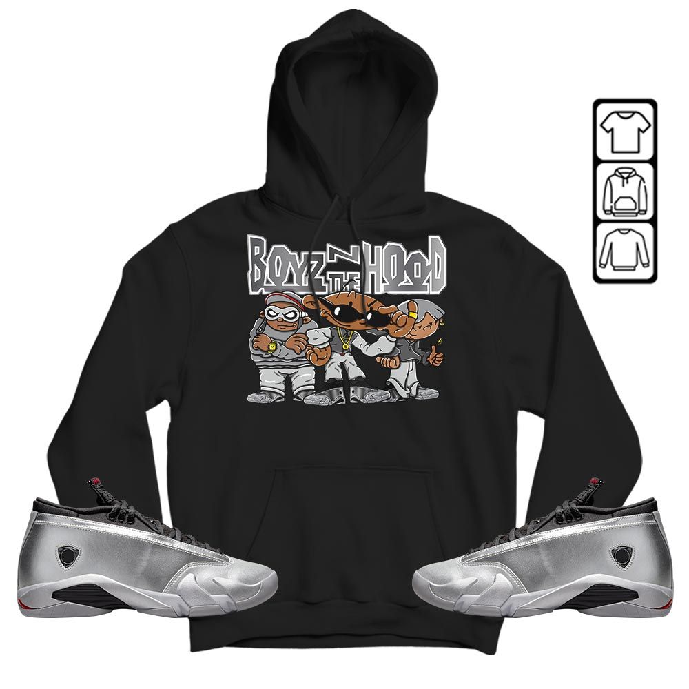 Boyz N The Hood Sneaker Shirt Match 14 Low Metallic Silver, Jordan 14 Metallic Silver MKO T-Shirt Boyz N The Hood Sneaker Shirt Match 14 Low Metallic Silver, Jordan 14 Metallic Silver MKO T-Shirt
