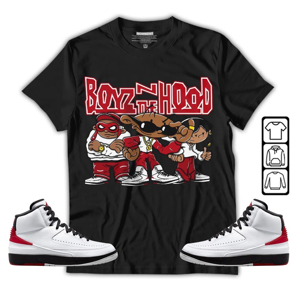 Boyz N The Hood Sneaker Shirt Match 2 Chicago Varsity Red, Jordan Retro 2 Chicago MKO T-Shirt