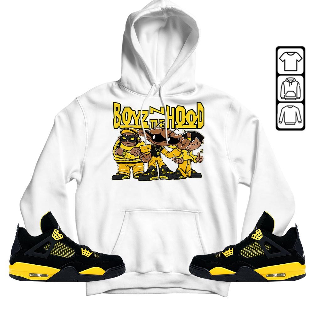 Boyz N The Hood Sneaker Shirt Match 2023 Thunder 4s, Jordan Retro 4 Thunder MKO T-Shirt