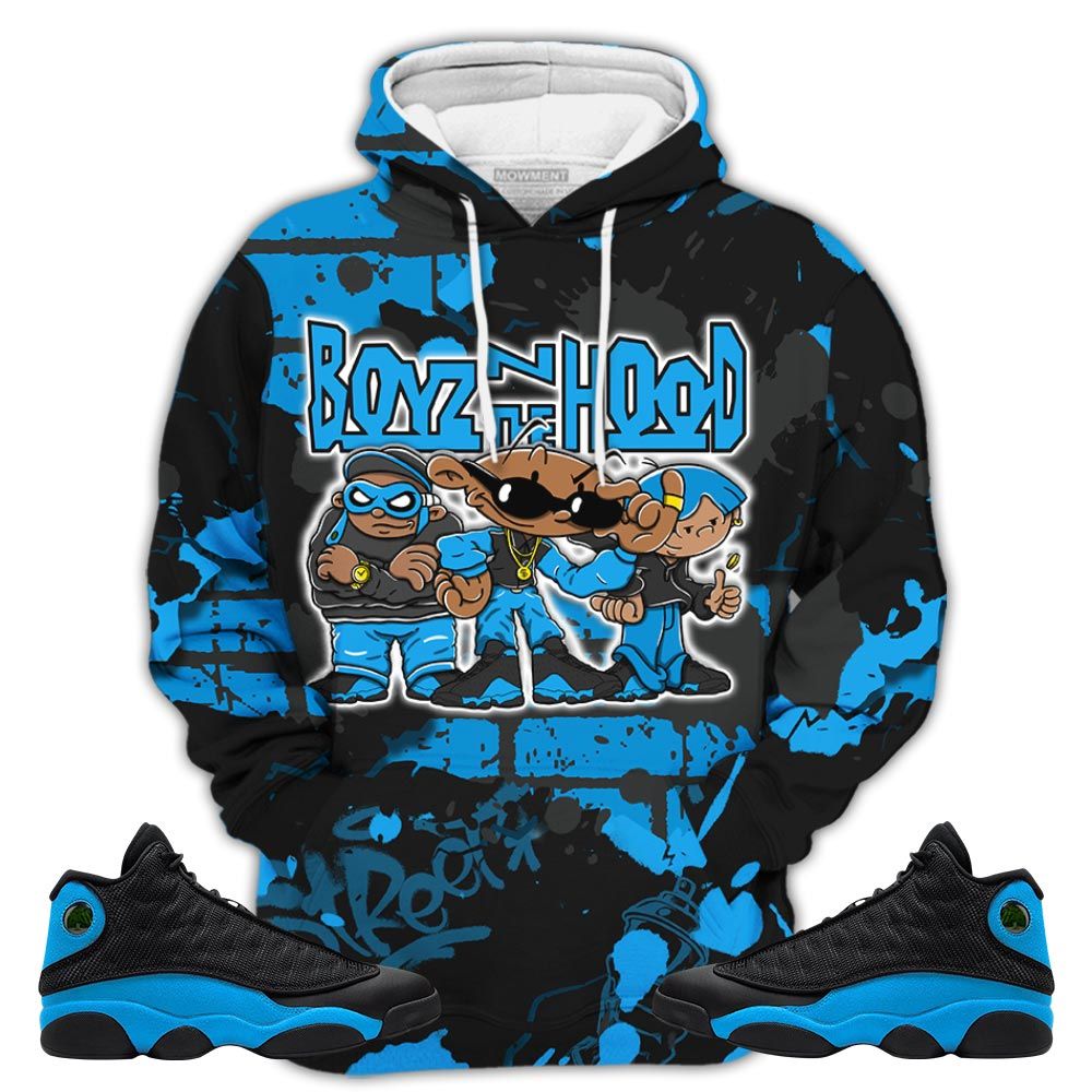 Boyz N The Hood Sneaker Shirt Match Black University Blue 13S, Jordan 13 Black University Blue 2022 Hoodie Sweatshirt Tee All Over Print MKO Shirt Boyz N The Hood Sneaker Shirt Match Black University Blue 13S, Jordan 13 Black University Blue 2022 Hoodie Sweatshirt Tee All Over Print MKO Shirt