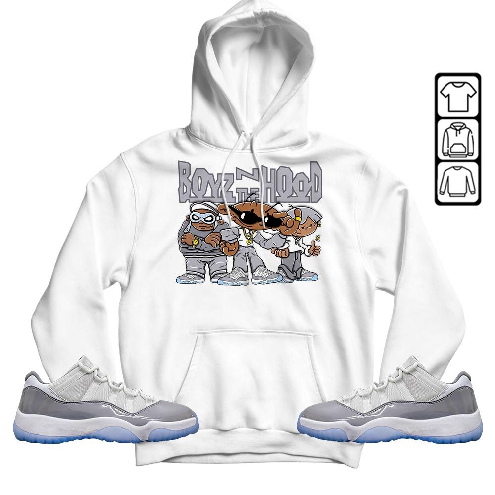 Boyz N The Hood Sneaker Shirt Match Cement Grey 11s, Jordan 11 Low Cement Grey MKO T-Shirt