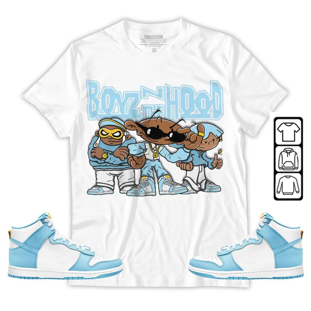 Boyz N The Hood Sneaker Shirt Match Dunk High Blue Chill, Dunk High Homer Simpson MKO T-Shirt Boyz N The Hood Sneaker Shirt Match Dunk High Blue Chill, Dunk High Homer Simpson MKO T-Shirt