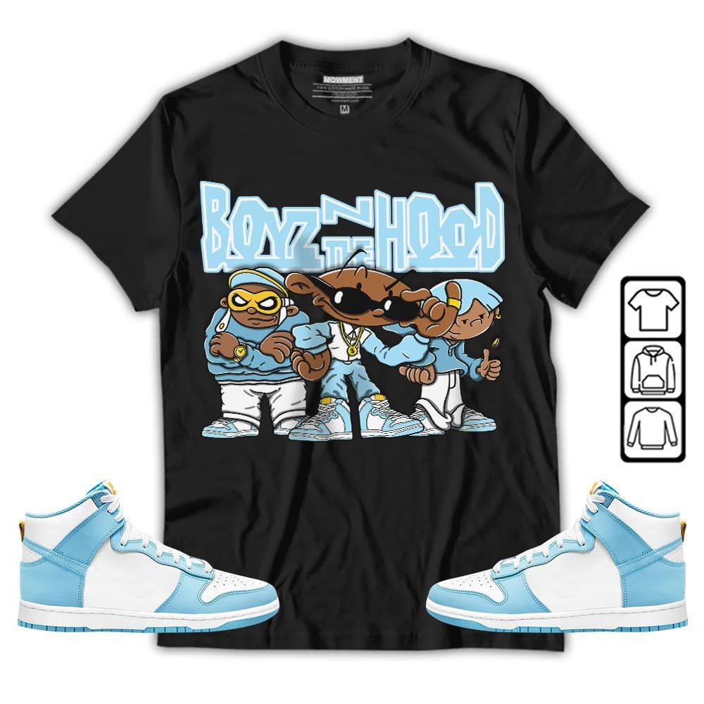 Boyz N The Hood Sneaker Shirt Match Dunk High Blue Chill, Dunk High Homer Simpson MKO T-Shirt Boyz N The Hood Sneaker Shirt Match Dunk High Blue Chill, Dunk High Homer Simpson MKO T-Shirt