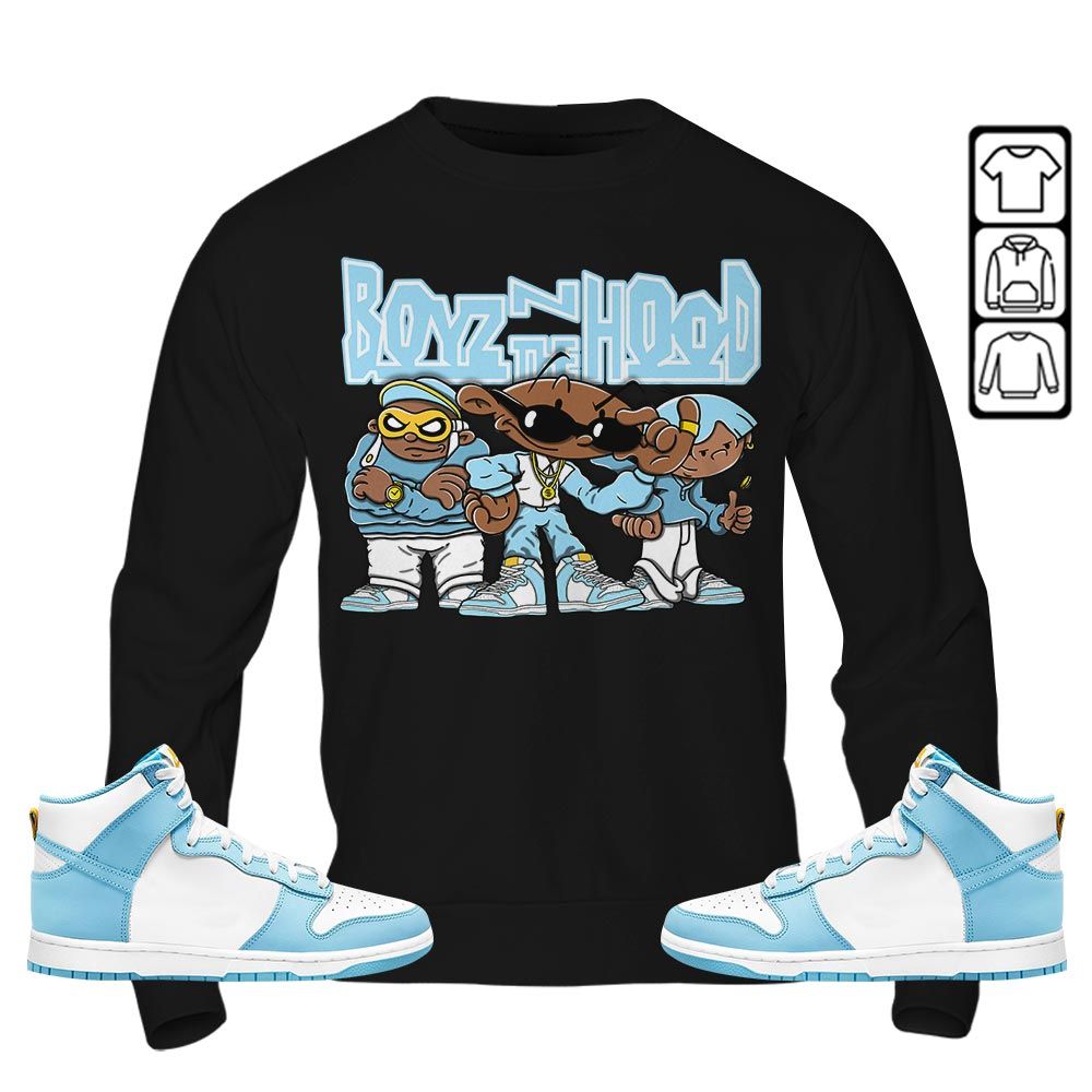 Boyz N The Hood Sneaker Shirt Match Dunk High Blue Chill, Dunk High Homer Simpson MKO T-Shirt Boyz N The Hood Sneaker Shirt Match Dunk High Blue Chill, Dunk High Homer Simpson MKO T-Shirt