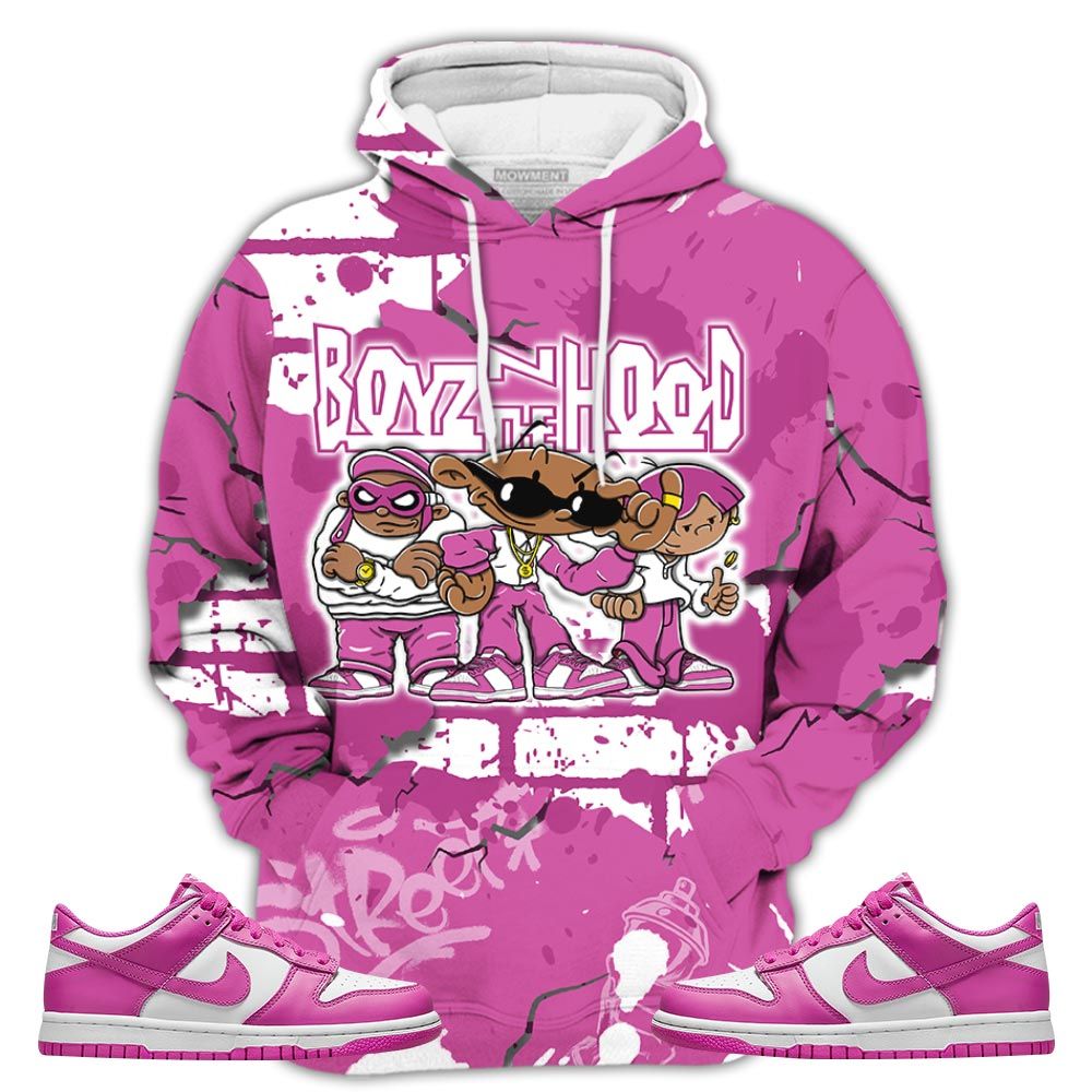 Boyz N The Hood Sneaker Shirt Match Gs Active Fuchsia, Dunk Low Active Fuchsia Hoodie Sweatshirt Tee All Over Print MKO Shirt
