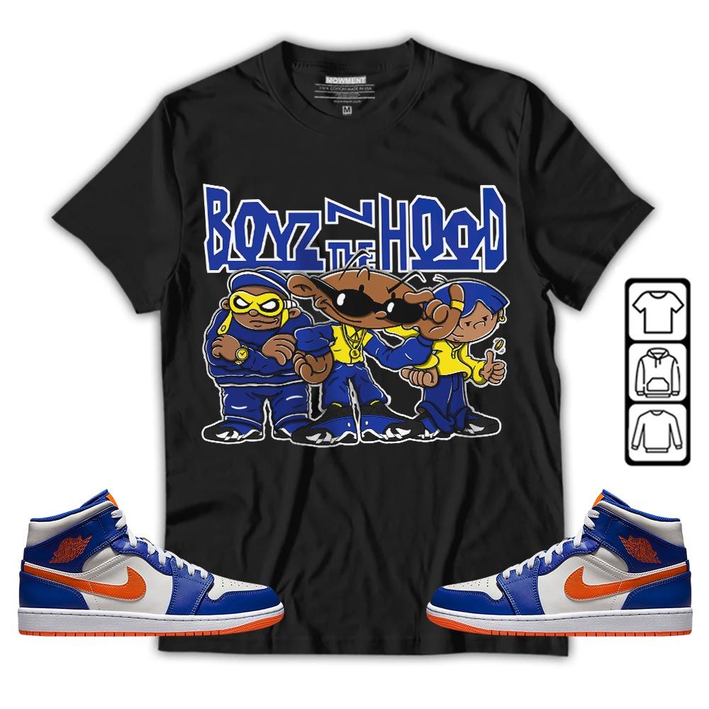 Boyz N The Hood Sneaker Shirt Match Mid Knicks 1s, Jordan 1 Mid Knicks MKO T-Shirt