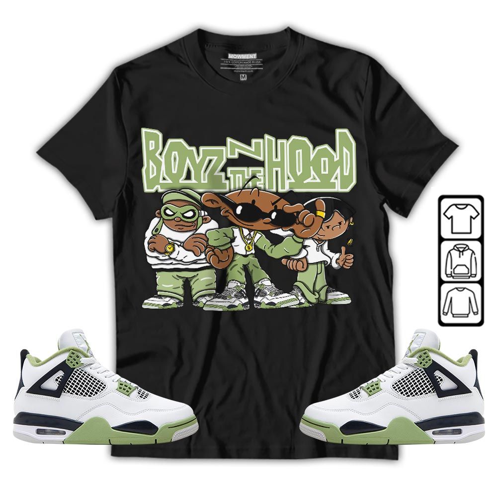 Boyz N The Hood Sneaker Shirt Match Retro Oil Green 4s, Jordan 4 Oil Green MKO T-Shirt