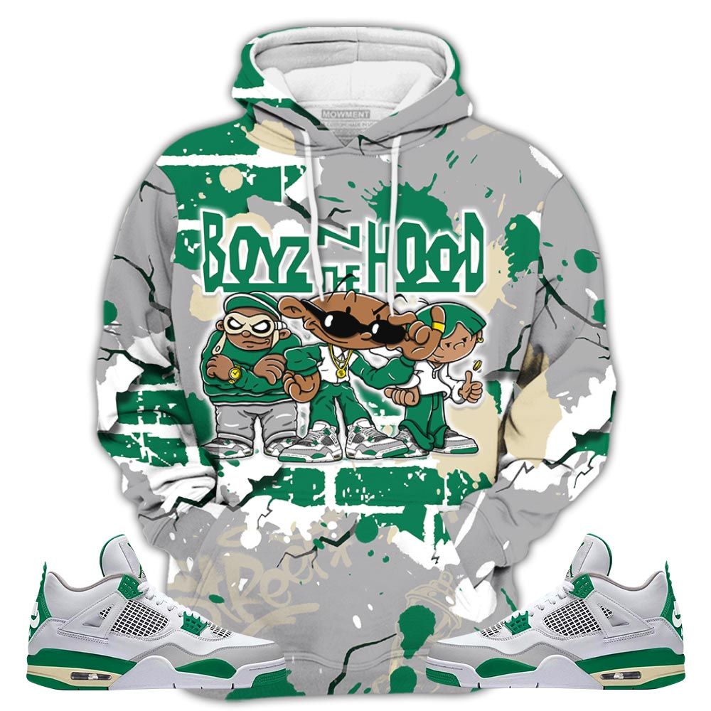 Boyz N The Hood Sneaker Shirt Match Retro Pine Green 4S, Jordan 4 Pine Green Hoodie Sweatshirt Tee All Over Print MKO Shirt