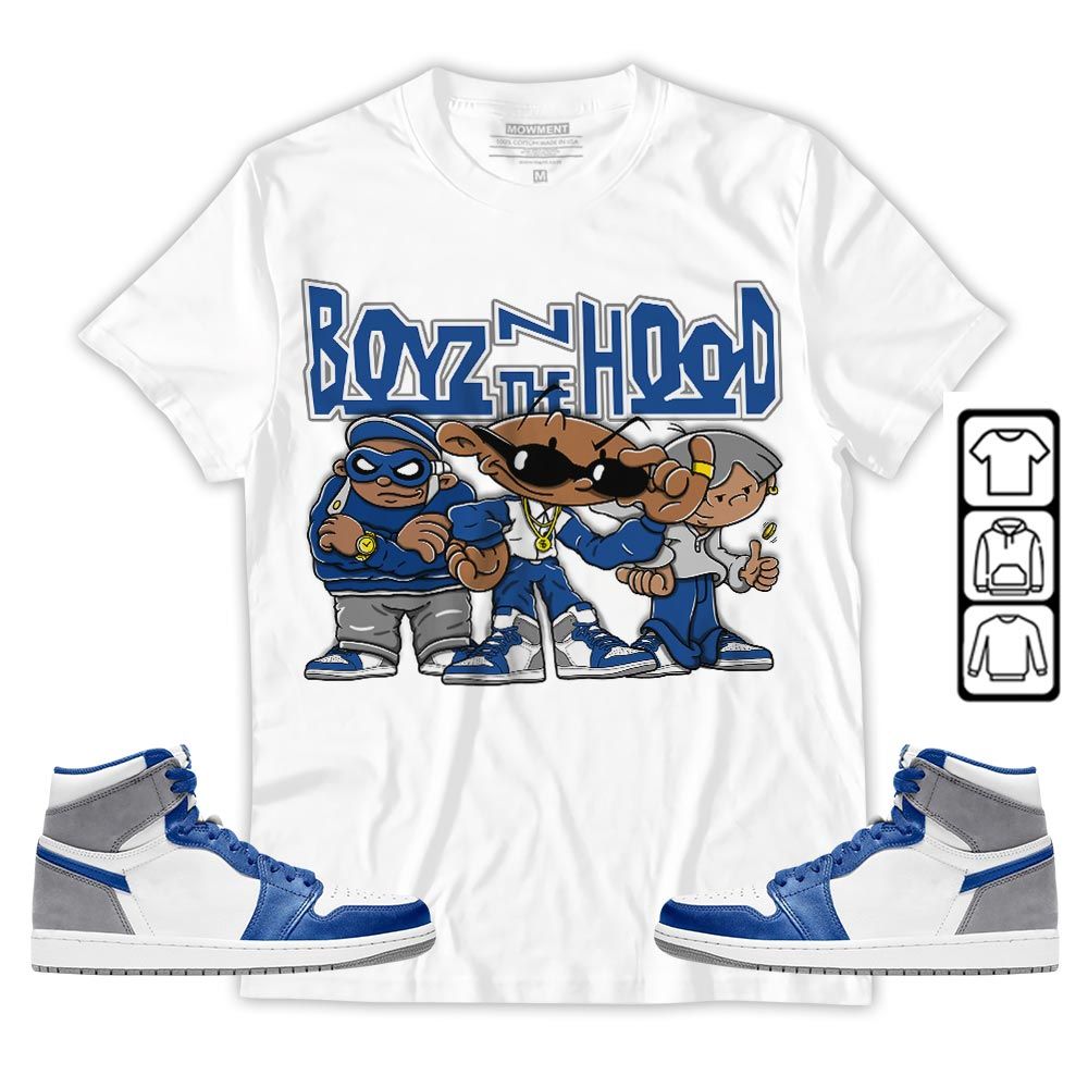 Boyz N The Hood Sneaker Shirt Match True Blue 1s, Jordan 1 High OG True Blue MKO T-Shirt Boyz N The Hood Sneaker Shirt Match True Blue 1s, Jordan 1 High OG True Blue MKO T-Shirt