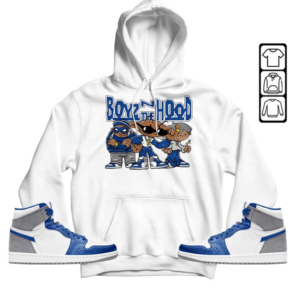 Boyz N The Hood Sneaker Shirt Match True Blue 1s, Jordan 1 High OG True Blue MKO T-Shirt