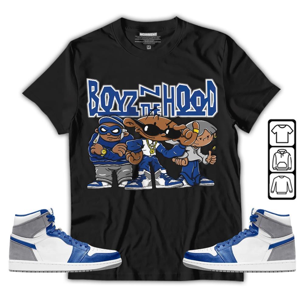 Boyz N The Hood Sneaker Shirt Match True Blue 1s, Jordan 1 High OG True Blue MKO T-Shirt