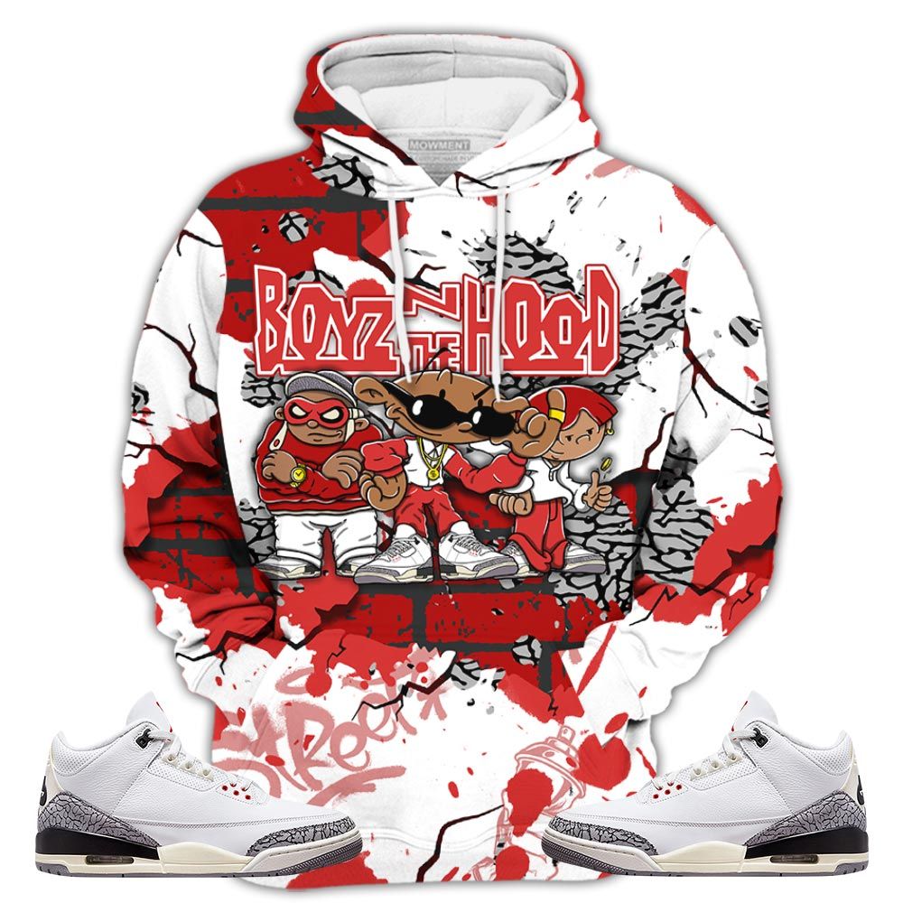 Boyz N The Hood Sneaker Shirt Match White Cement 3S, Jordan Retro 3 White Cement Hoodie Sweatshirt Tee All Over Print MKO Shirt Boyz N The Hood Sneaker Shirt Match White Cement 3S, Jordan Retro 3 White Cement Hoodie Sweatshirt Tee All Over Print MKO Shirt