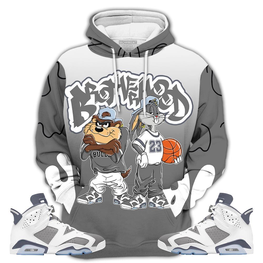 Brotherhood Bunny 02 Sneaker Shirt Match Retro Cool Grey 6S, Jordan 6 Cool Grey Hoodie Sweatshirt Tee All Over Print MKO Shirt