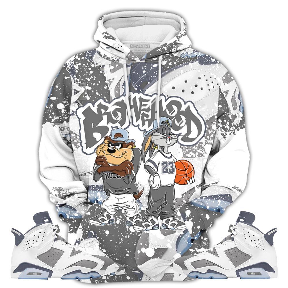 Brotherhood Bunny 04 Sneaker Shirt Match Retro Cool Grey 6S, Jordan 6 Cool Grey Hoodie Sweatshirt Tee All Over Print MKO Shirt