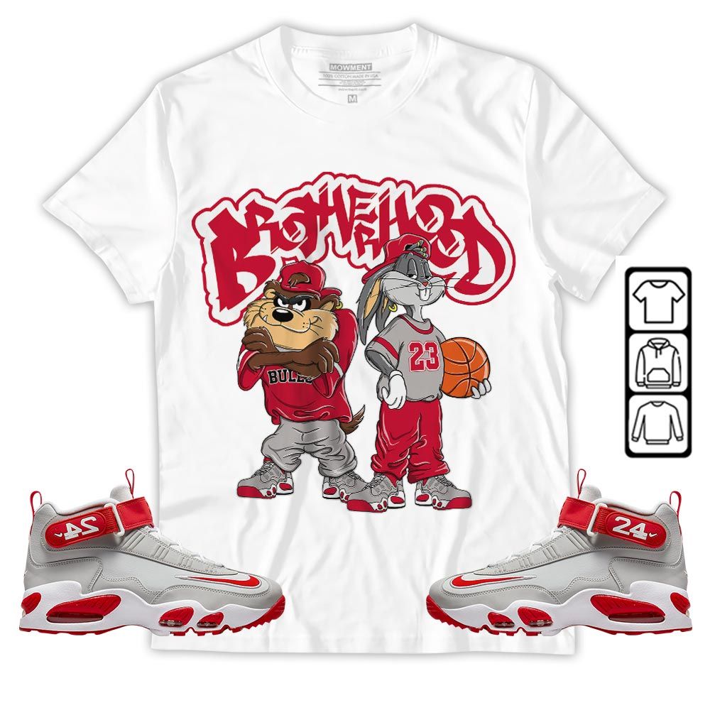 Brotherhood Bunny Tazmanian Sneaker Shirt Match Griffey Max 1 University Reds, Air Griffey Max 1 Gray Reds MKO T-Shirt Brotherhood Bunny Tazmanian Sneaker Shirt Match Griffey Max 1 University Reds, Air Griffey Max 1 Gray Reds MKO T-Shirt