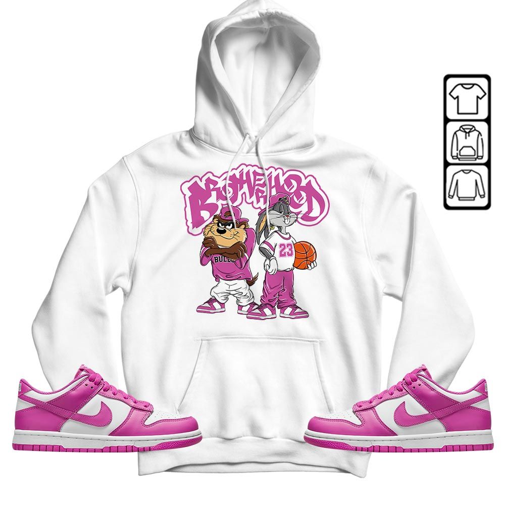 Brotherhood Bunny Tazmanian Sneaker Shirt Match GS Active Fuchsia, Dunk Low Active Fuchsia MKO T-Shirt