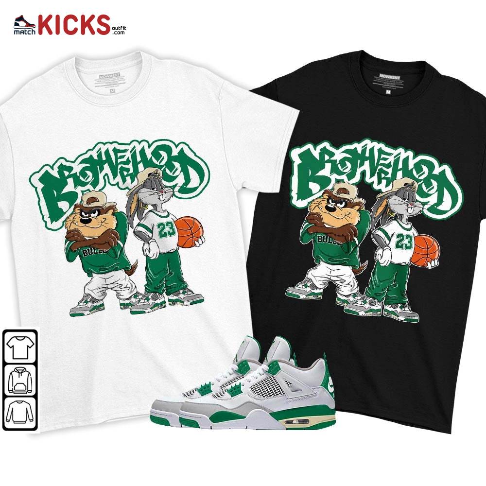 Brotherhood Bunny Tazmanian Sneaker Shirt Match Retro Pine Green 4s, Jordan 4 Pine Green MKO T-Shirt