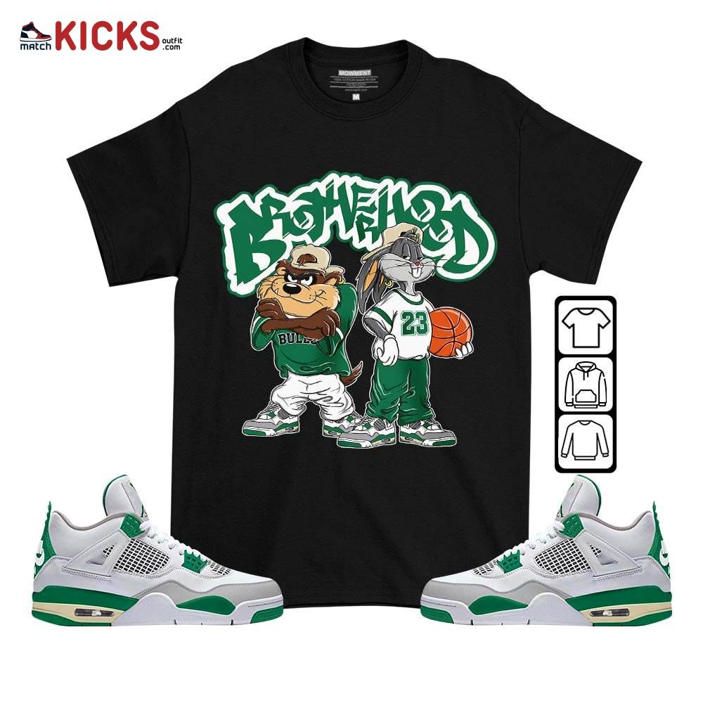 Brotherhood Bunny Tazmanian Sneaker Shirt Match Retro Pine Green 4s, Jordan 4 Pine Green MKO T-Shirt