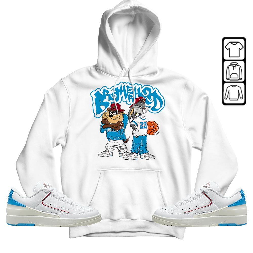 Brotherhood Bunny Tazmanian Sneaker Shirt Match University To Chicago 2s, Jordan 2 Low Blue To Chicago MKO T-Shirt