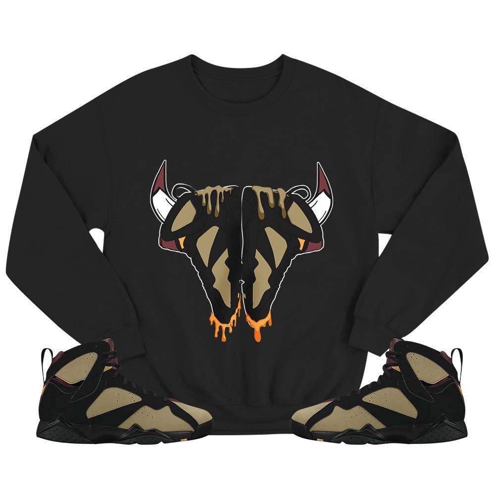 Buffalo Drip Sneaker Shirt Match Black Cherrywood 7s, Jordan 7 Black Olive MKO T-Shirt Buffalo Drip Sneaker Shirt Match Black Cherrywood 7s, Jordan 7 Black Olive MKO T-Shirt