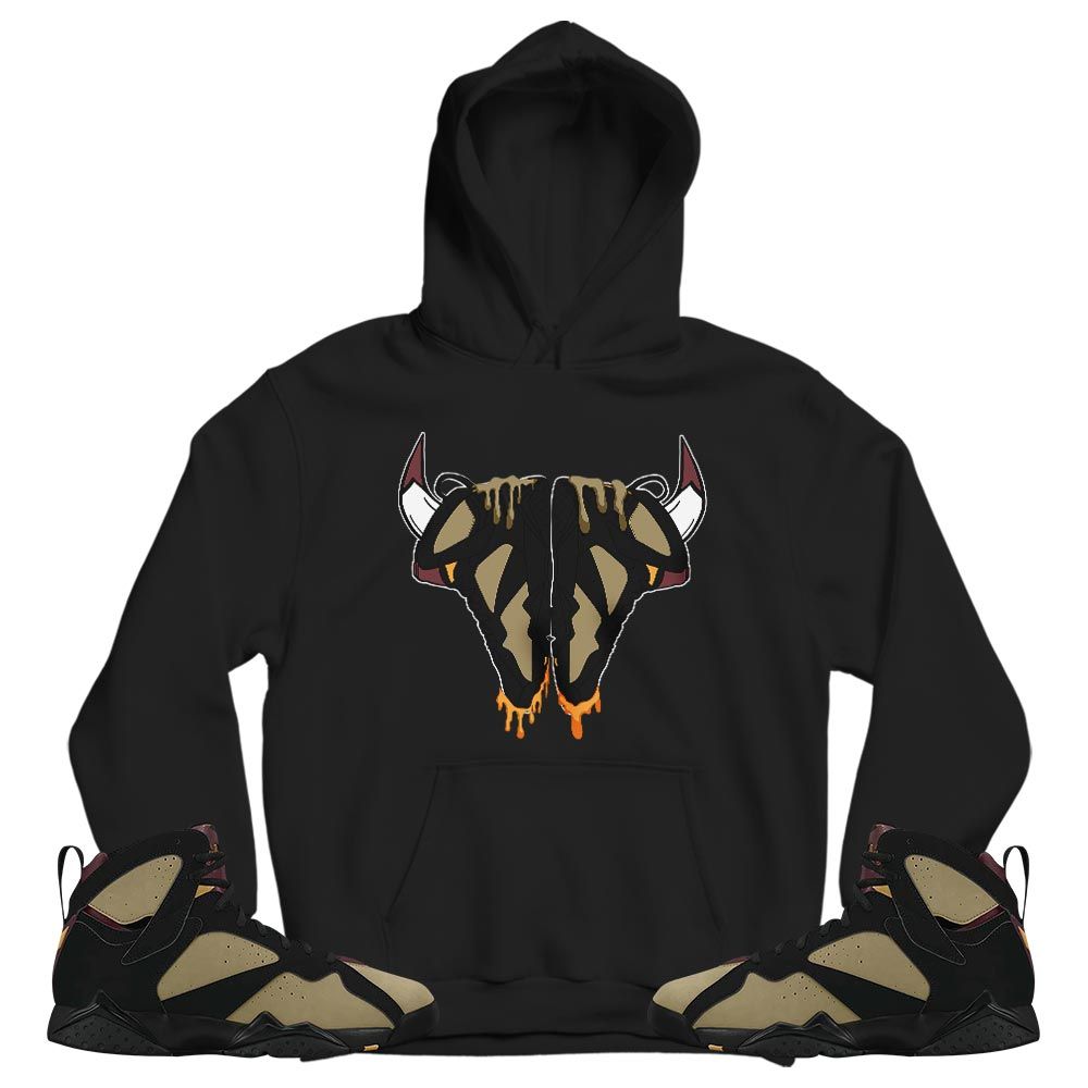 Buffalo Drip Sneaker Shirt Match Black Cherrywood 7s, Jordan 7 Black Olive MKO T-Shirt