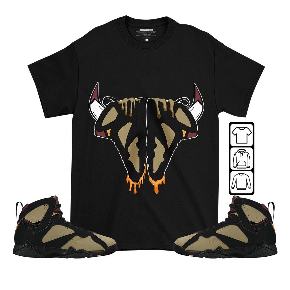 Buffalo Drip Sneaker Shirt Match Black Cherrywood 7s, Jordan 7 Black Olive MKO T-Shirt Buffalo Drip Sneaker Shirt Match Black Cherrywood 7s, Jordan 7 Black Olive MKO T-Shirt