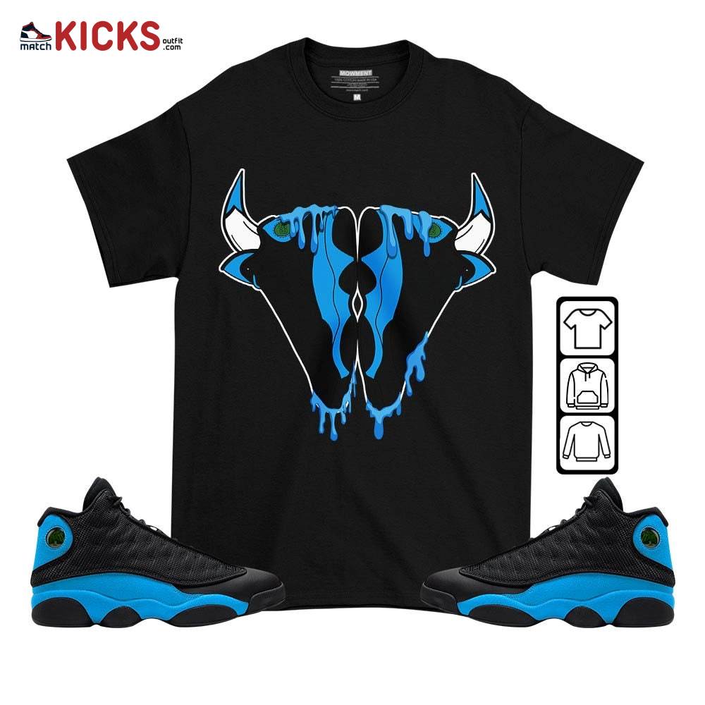 Buffalo Drip Sneaker Shirt Match Black University Blue 13s, Jordan 13 Black University Blue 2022 MKO T-Shirt