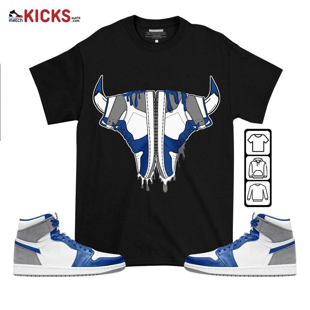 Buffalo Drip Sneaker Shirt Match True Blue 1s, Jordan 1 High OG True Blue MKO T-Shirt