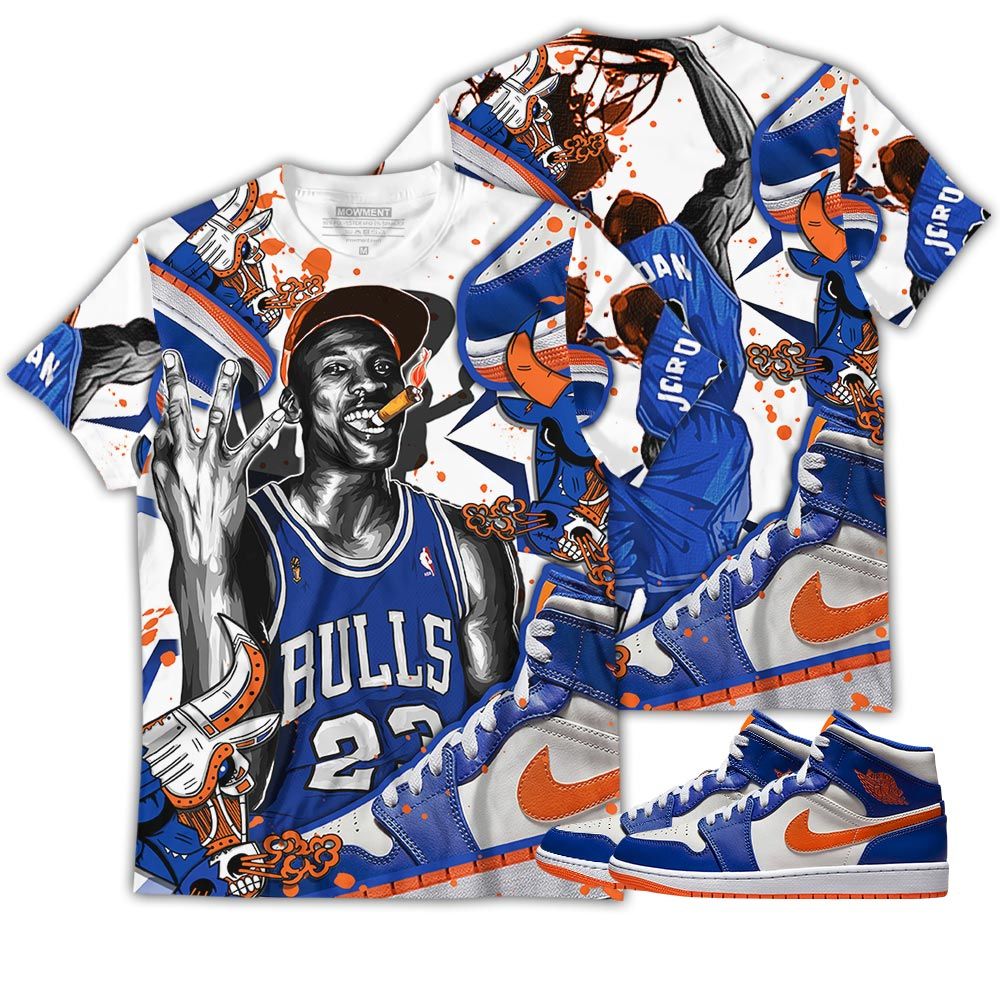 Bull 23 Jordan Sneaker Shirt Match Mid Knicks 1S, Jordan 1 Mid Knicks Hoodie Sweatshirt Tee All Over Print MKO Shirt Bull 23 Jordan Sneaker Shirt Match Mid Knicks 1S, Jordan 1 Mid Knicks Hoodie Sweatshirt Tee All Over Print MKO Shirt