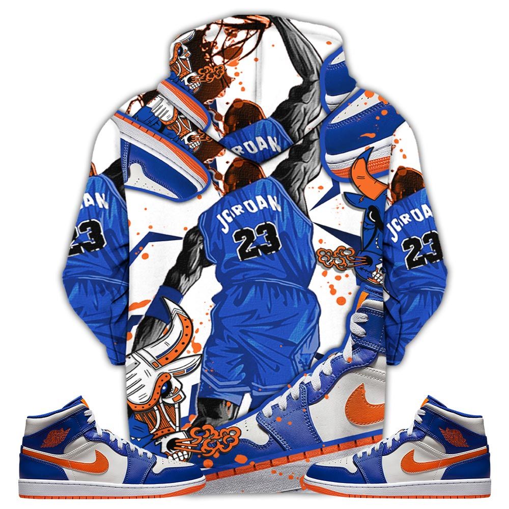 Bull 23 Jordan Sneaker Shirt Match Mid Knicks 1S, Jordan 1 Mid Knicks Hoodie Sweatshirt Tee All Over Print MKO Shirt Bull 23 Jordan Sneaker Shirt Match Mid Knicks 1S, Jordan 1 Mid Knicks Hoodie Sweatshirt Tee All Over Print MKO Shirt