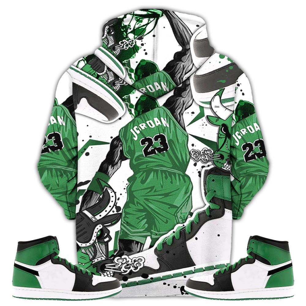 Bull 23 Jordan Sneaker Shirt Match Og Celtics 1S, Jordan 1 High Og Celtics Hoodie Sweatshirt Tee All Over Print MKO Shirt