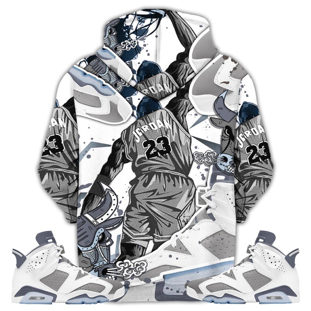 Bull 23 Jordan Sneaker Shirt Match Retro Cool Grey 6S, Jordan 6 Cool Grey Hoodie Sweatshirt Tee All Over Print MKO Shirt