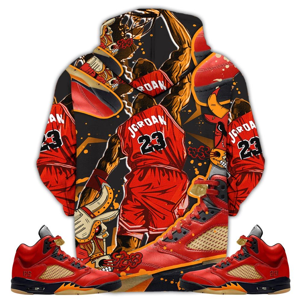 Bull 23 Jordan Sneaker Shirt Match Retro Mars For Her 5S, Jordan 5 Mars For Her Hoodie Sweatshirt Tee All Over Print MKO Shirt