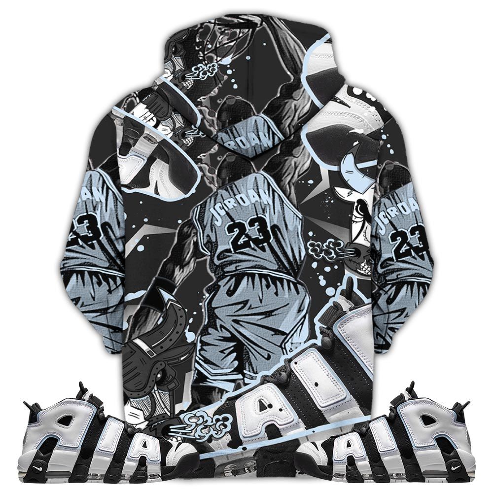 Bull 23 Jordan Sneaker Shirt Match Uptempo Cobalt Bliss, Air More Uptempo Cobalt Bliss Hoodie Sweatshirt Tee All Over Print MKO Shirt