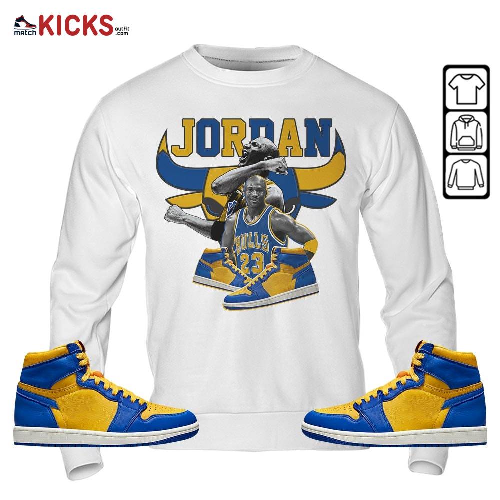 Bull Jordan Sneaker Shirt Match 2023 Laney 1s, Jordan 1 Retro High Laney MKO Sweatshirt Bull Jordan Sneaker Shirt Match 2023 Laney 1s, Jordan 1 Retro High Laney MKO Sweatshirt