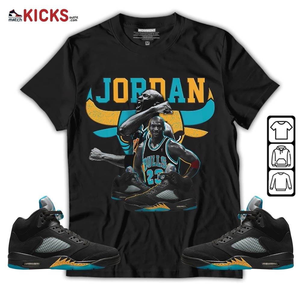 Bull Jordan Sneaker Shirt Match 2023 Retro Aqua 5s, Jordan 5 Aqua MKO T-Shirt Bull Jordan Sneaker Shirt Match 2023 Retro Aqua 5s, Jordan 5 Aqua MKO T-Shirt
