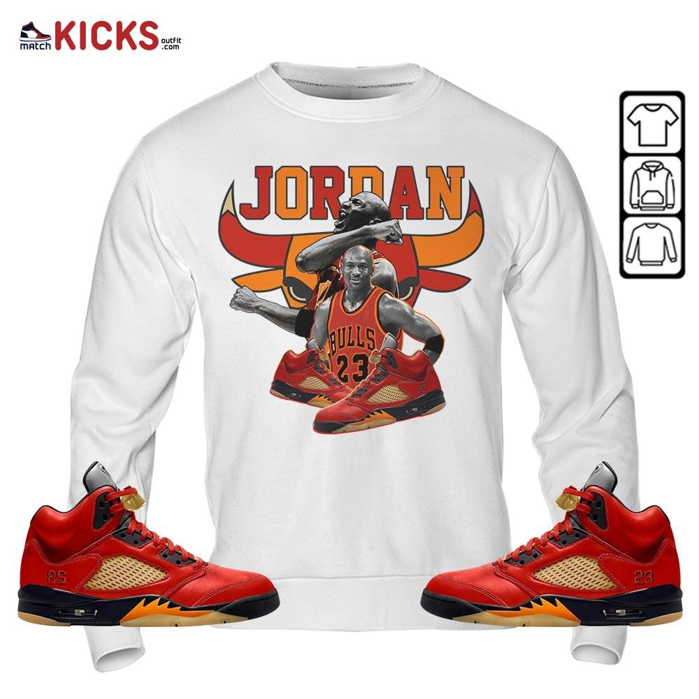 Bull Jordan Sneaker Shirt Match 5 Dunk On Mars, Jordan 5 Mars For Her MKO Sweatshirt
