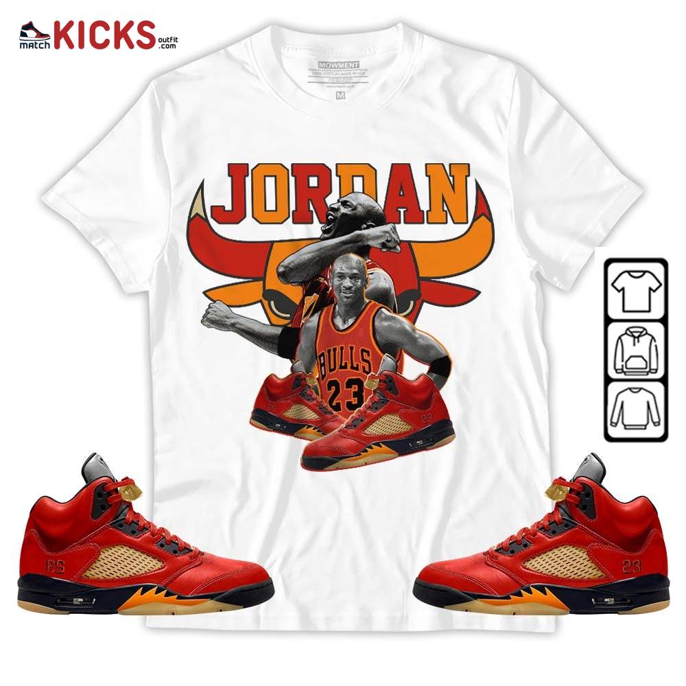 Bull Jordan Sneaker Shirt Match 5 Dunk On Mars, Jordan 5 Mars For Her MKO T-Shirt