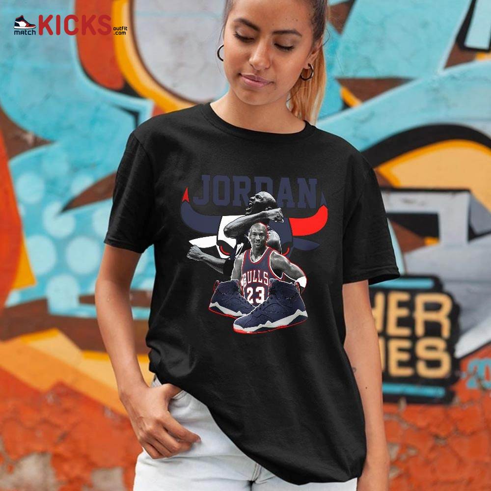 Bull Jordan Sneaker Shirt Match 7 Neutral Indigo, Jordan 7 Quai 54 MKO T-Shirt Bull Jordan Sneaker Shirt Match 7 Neutral Indigo, Jordan 7 Quai 54 MKO T-Shirt
