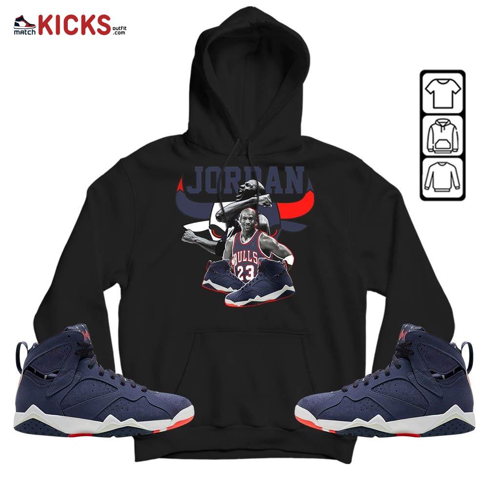 Bull Jordan Sneaker Shirt Match 7 Neutral Indigo, Jordan 7 Quai 54 MKO T-Shirt Bull Jordan Sneaker Shirt Match 7 Neutral Indigo, Jordan 7 Quai 54 MKO T-Shirt
