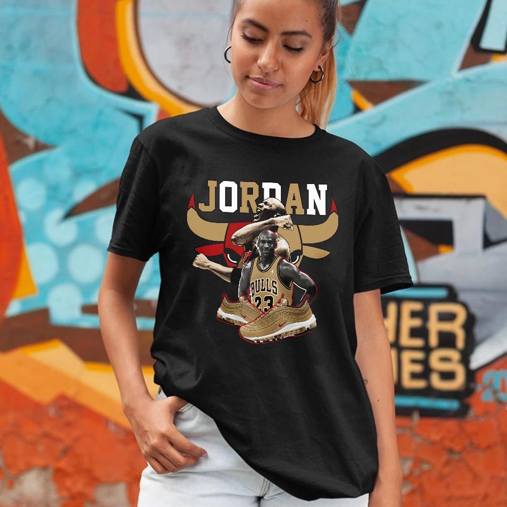 Bull Jordan Sneaker Shirt Match Air Max 97 Metallic Gold, Air Max 97 Gold Bullet MKO Sweatshirt Bull Jordan Sneaker Shirt Match Air Max 97 Metallic Gold, Air Max 97 Gold Bullet MKO Sweatshirt