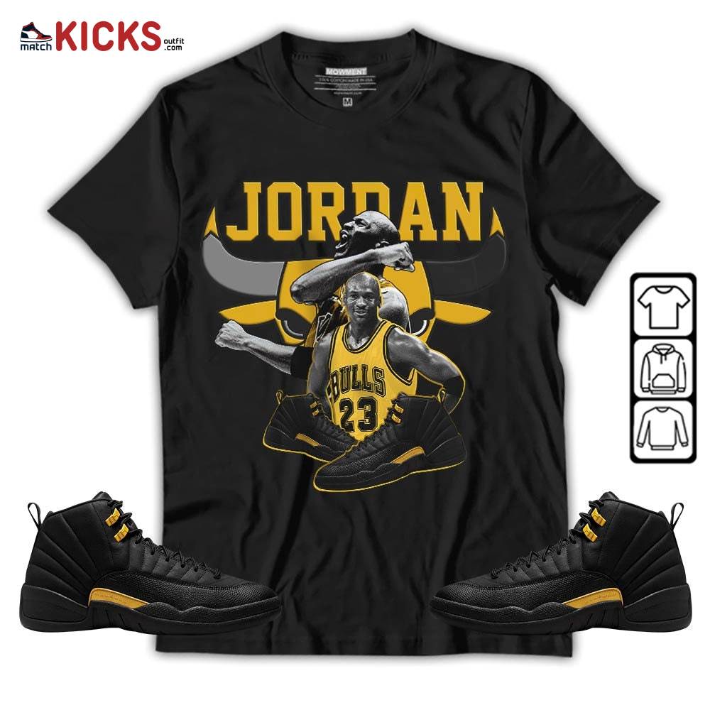 Bull Jordan Sneaker Shirt Match Black Taxi 12s, Jordan 12 Retro Black Taxi MKO T-Shirt Bull Jordan Sneaker Shirt Match Black Taxi 12s, Jordan 12 Retro Black Taxi MKO T-Shirt