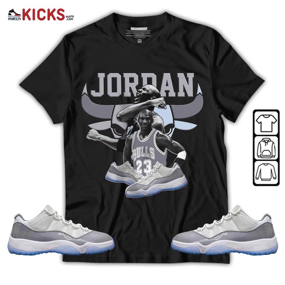 Bull Jordan Sneaker Shirt Match Cement Grey 11s, Jordan 11 Low Cement Grey MKO T-Shirt